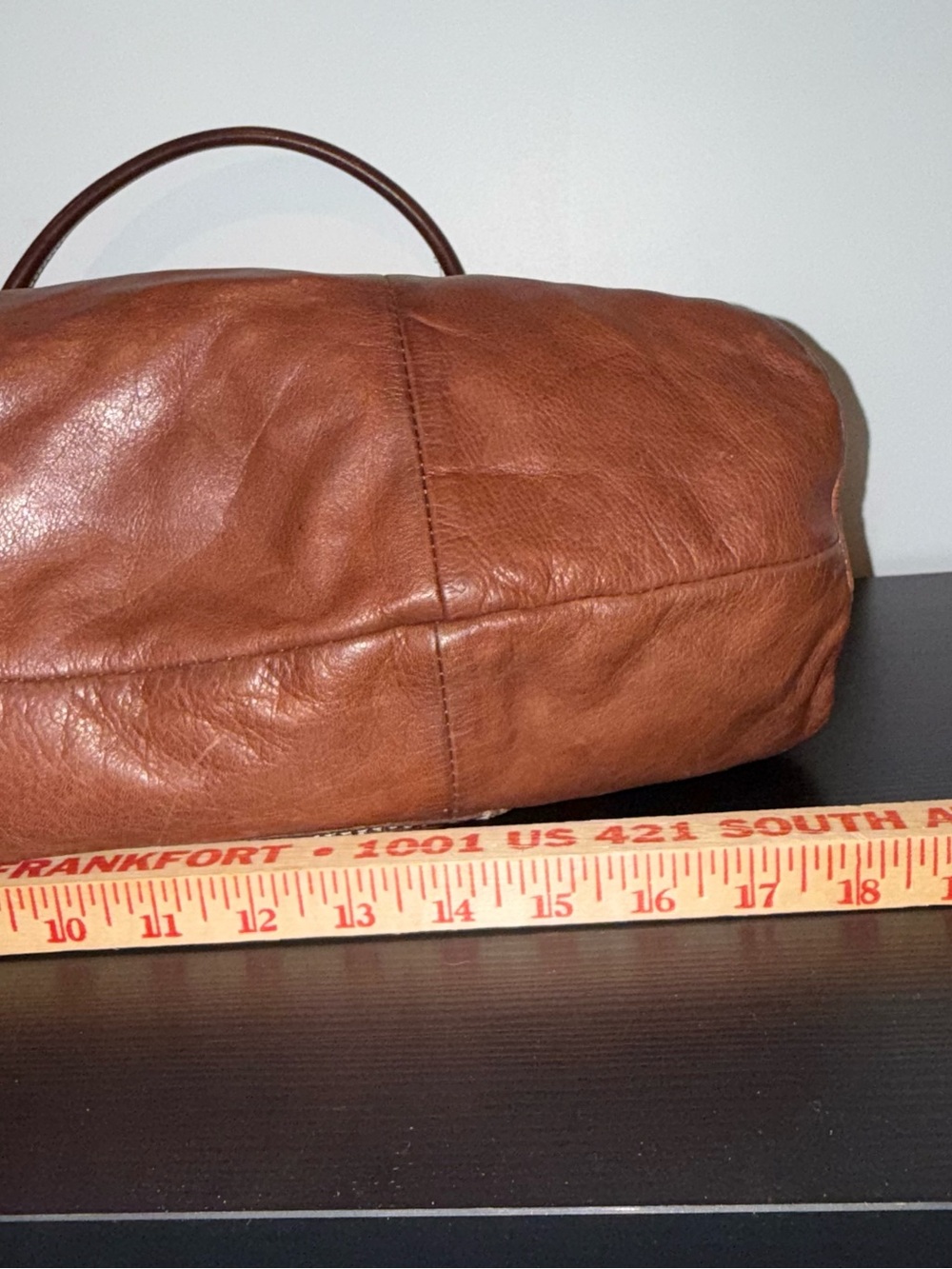 Sofia C Leather Shoulder Bag in Cognac Brown - Picture 6 of 11